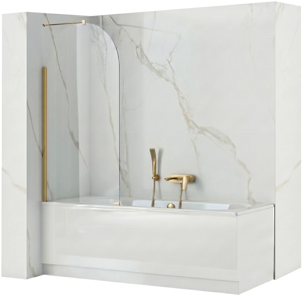 Rea - Bad Scherm Travis Gold Brush 80 - 0,8 x 80 x 140 cm