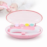 Baby Nagelvijl -Nagelverzorging Voor Baby's- LED - Baby Nagelvijl-op batterijen werkende nagelknipper voor baby's - 6 Opzetstukken - Roze