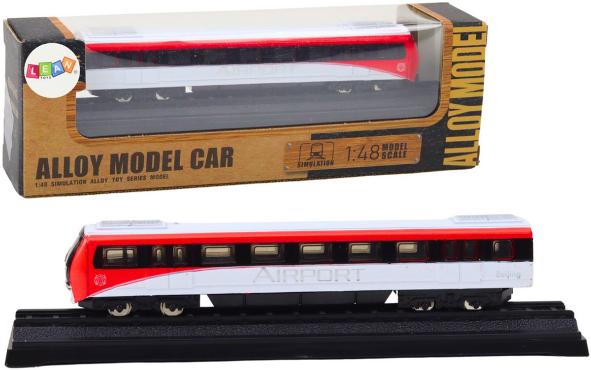 Verzamelbare modeltrein rood en wit 1:48 metaal