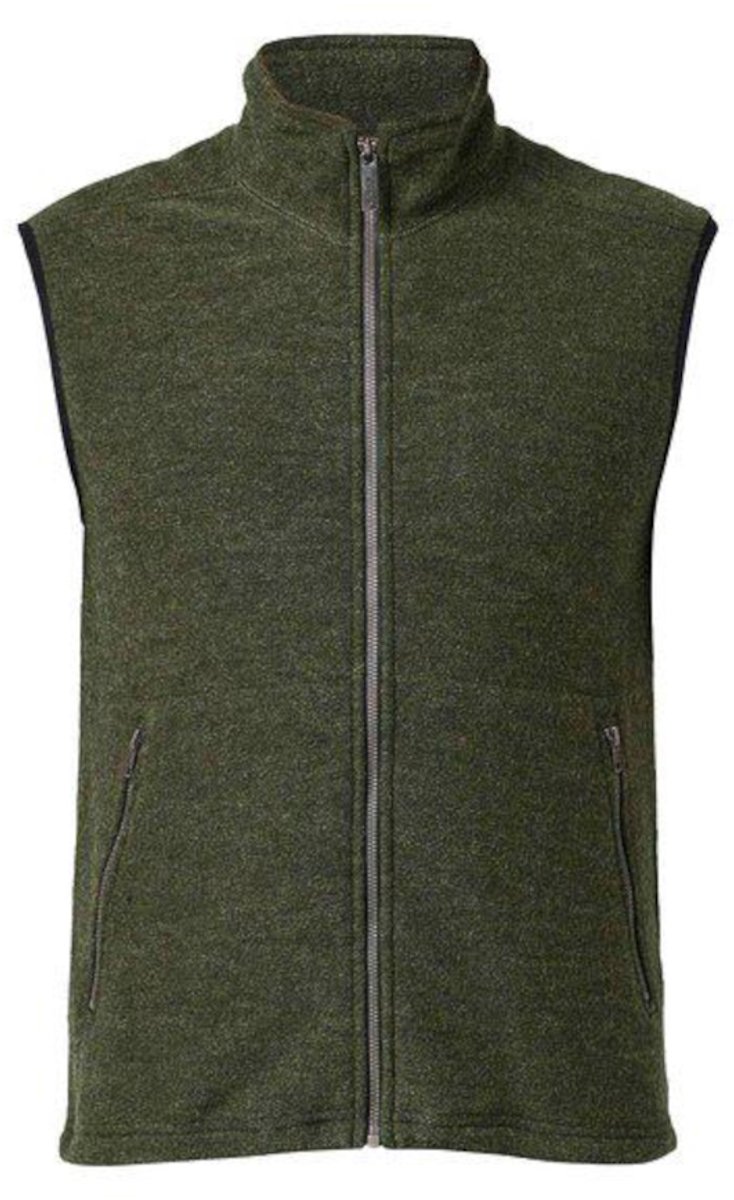 Ivanhoe mouwloos vest Kurre Full Zip Loden Green voor heren van wol - Groen