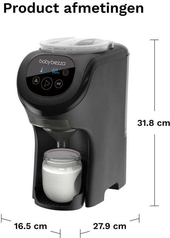 Baby Brezza Formula Pro Mini - Compacte Flesvoeding Maker - Babyfles Apparaat - Zwart van Merkloos — afbeelding 4