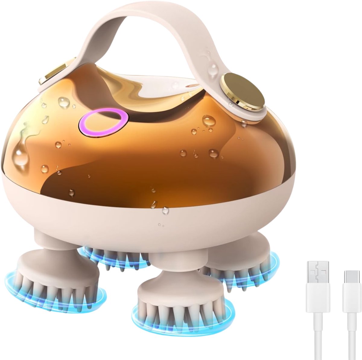 Ploutos® Hoofdmassage - Hoofdmassage Apparaat - Massage Apparaat - Scalp Massager - Goud - 8cm x 6cm x 6cm