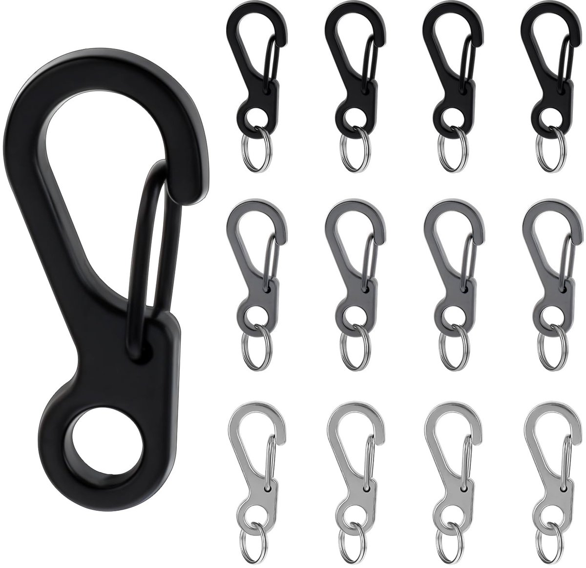 Solidchoice - Set van 12 Mini Carabiner Haken