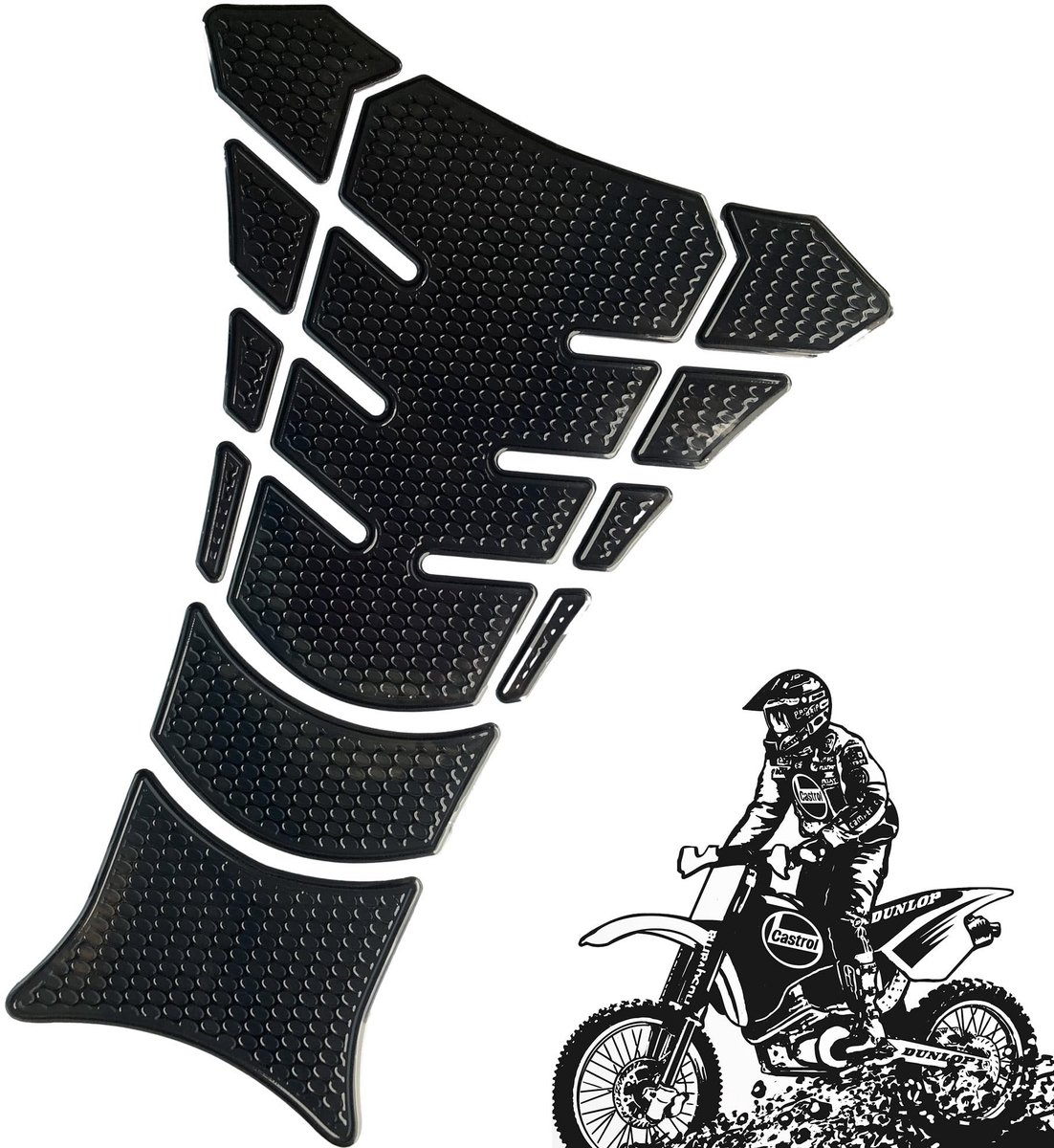Solidchoice - Koolstofvezel Tank Pad voor Motorfiets met Bescherming tegen Krassen