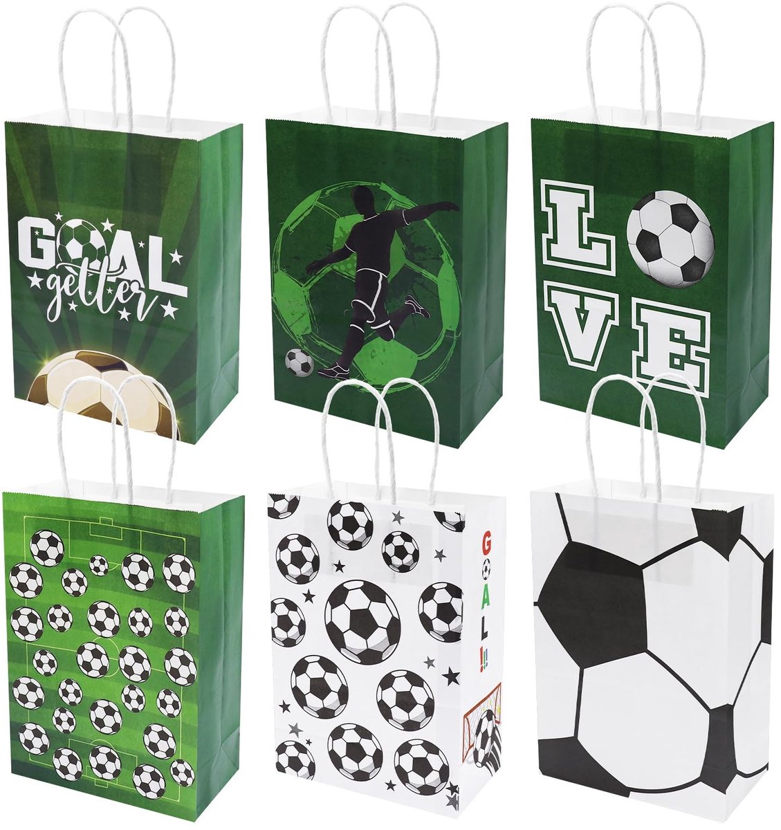 Solidchoice - Voetbalthema Papieren Cadeauzakjes, Set van 12
