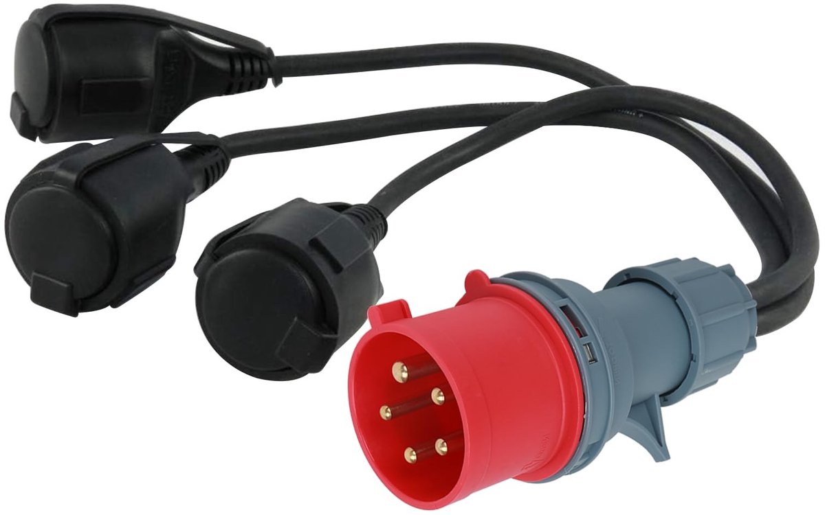 CEE adapter krachtverdeler 400V 16A naar 3X 230V