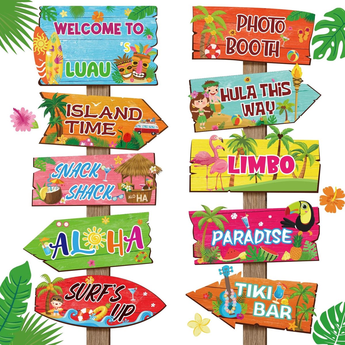 Solidchoice - 20 Stuks Hawaiian Party Decoraties en Borden