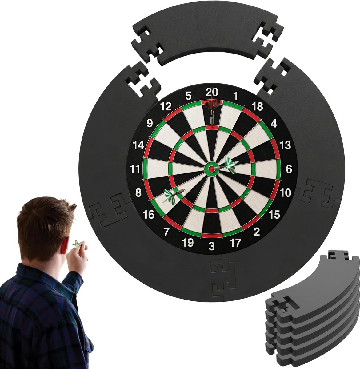 Solidchoice - Dart Catchring Surround voor Muurbescherming, 4-delig