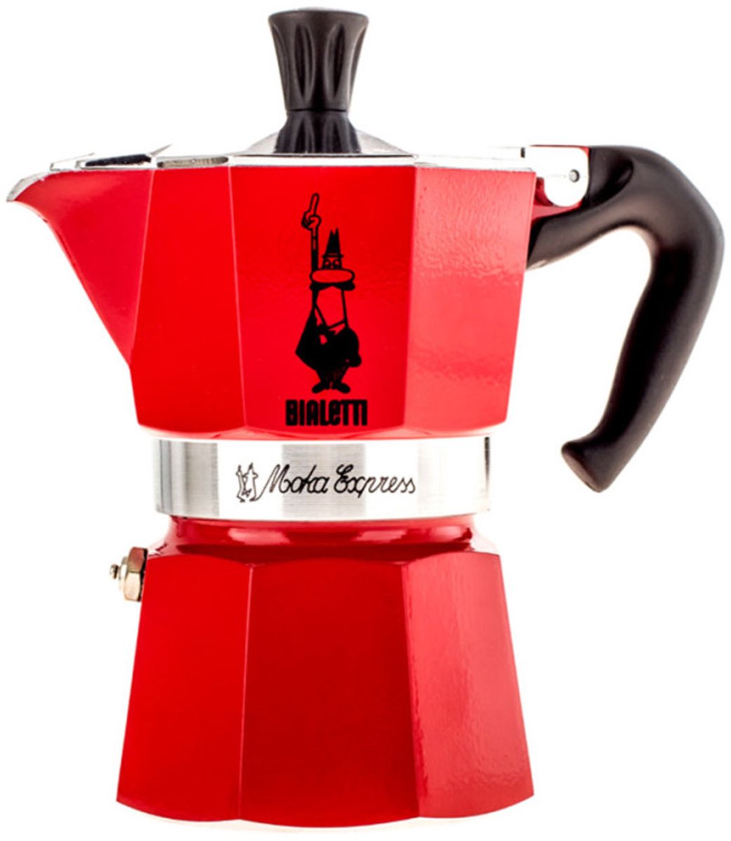 Bol.com Bialetti Moka Express 3 Kops Rood – Espressopot – Aluminium – 130 ml aanbieding