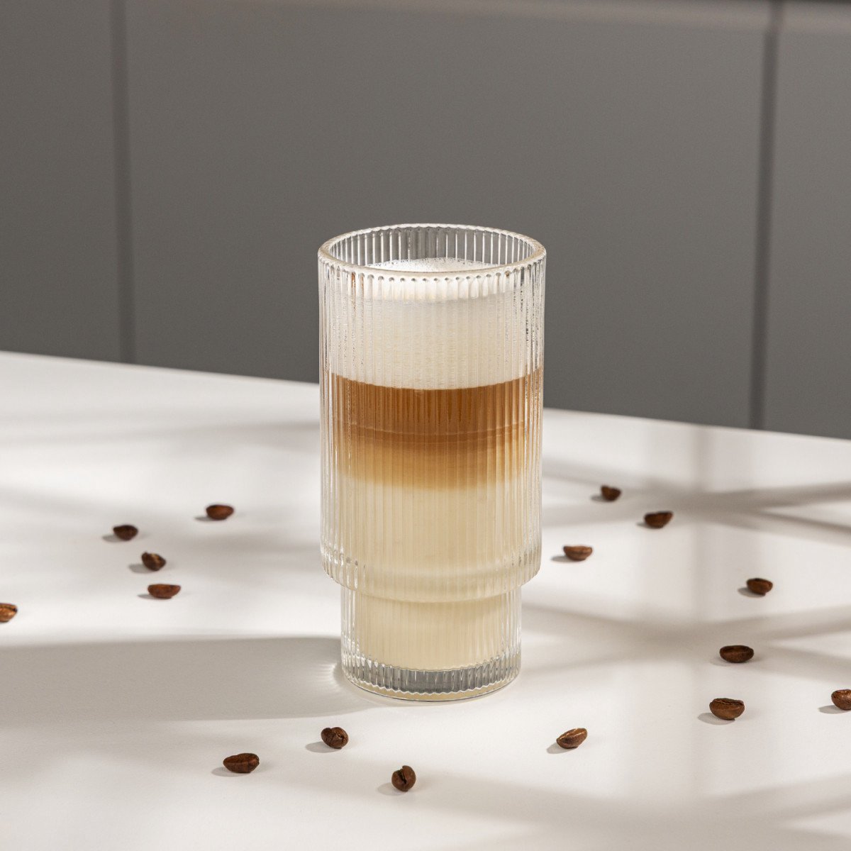 Gegroefd latte macchiato glas CHiATO, 480 ml