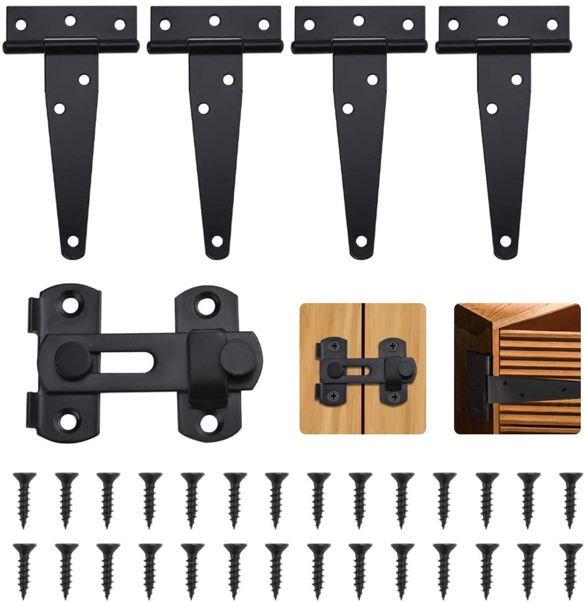 Solidchoice - Set van 5 T-Vormige Deurhengsels van RVS