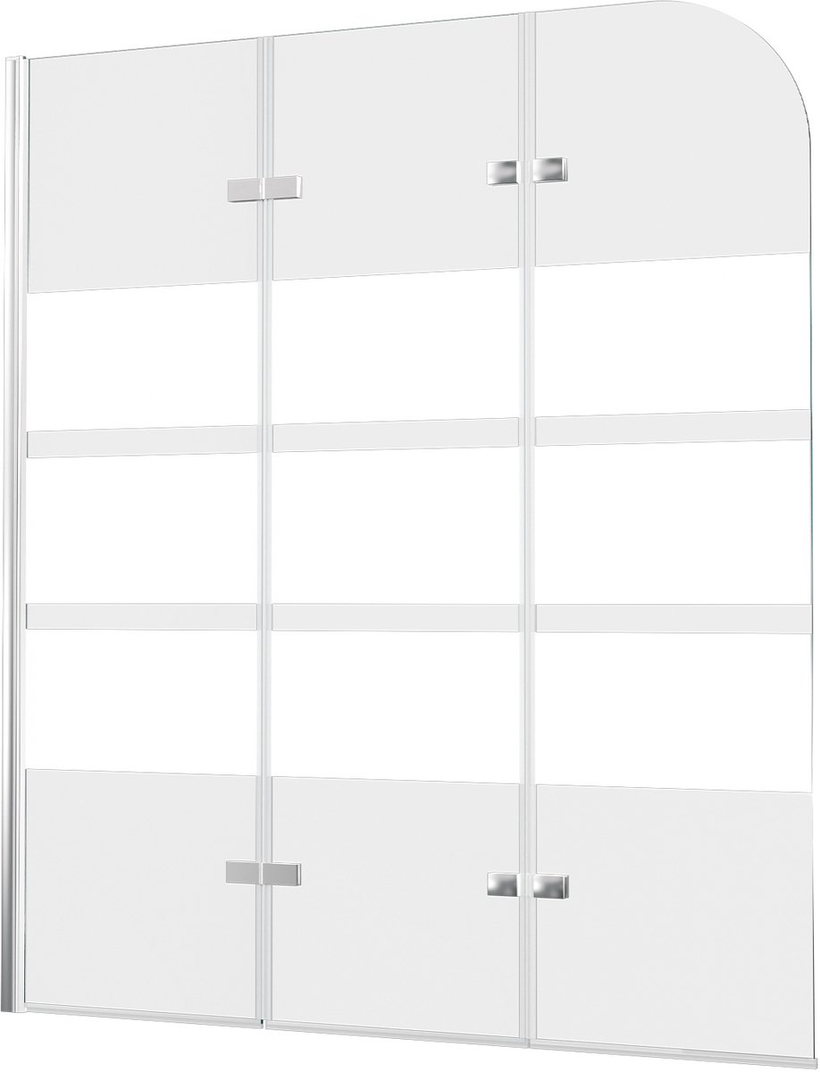 Peviasot Badwand 120x140 cm - 3-delig - Opvouwbaar - Witte Strepen