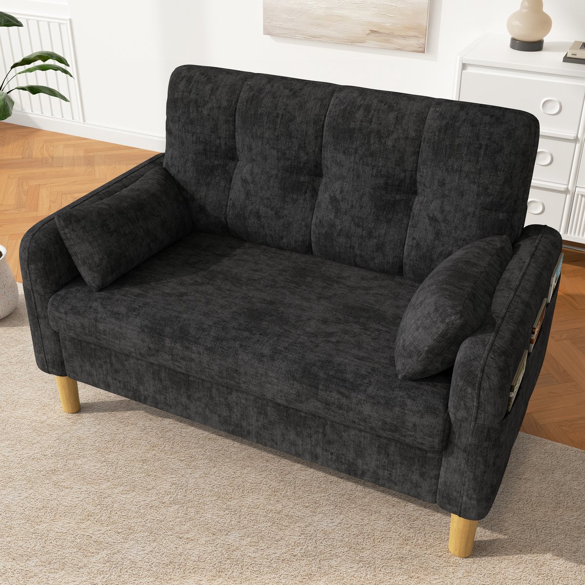Comfortabel Tweezits Sofa In - Perfect Voor Ontspanning En Tv-Kijken - 119x78x85 cm, Grijs