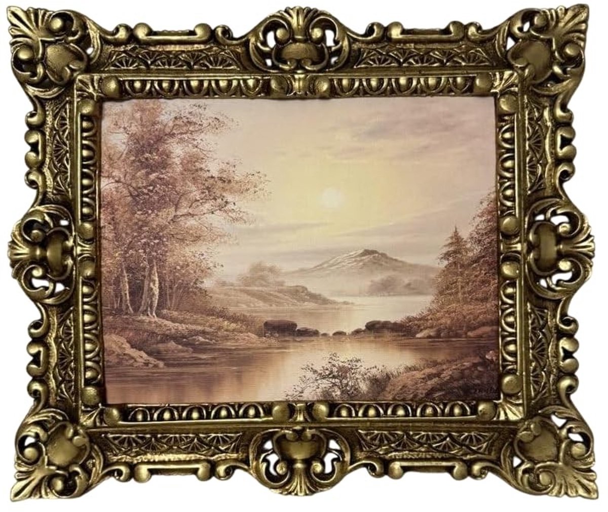 Solidchoice - Barok Schilderij Wanddecoratie in Gouden Lijst - Ingelijst 45x38 cm