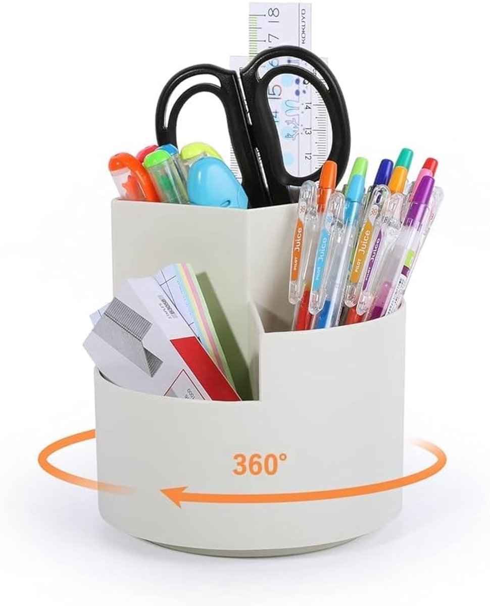 Solidchoice - Draaibare Pennenhouder 360° met 3 Vakken