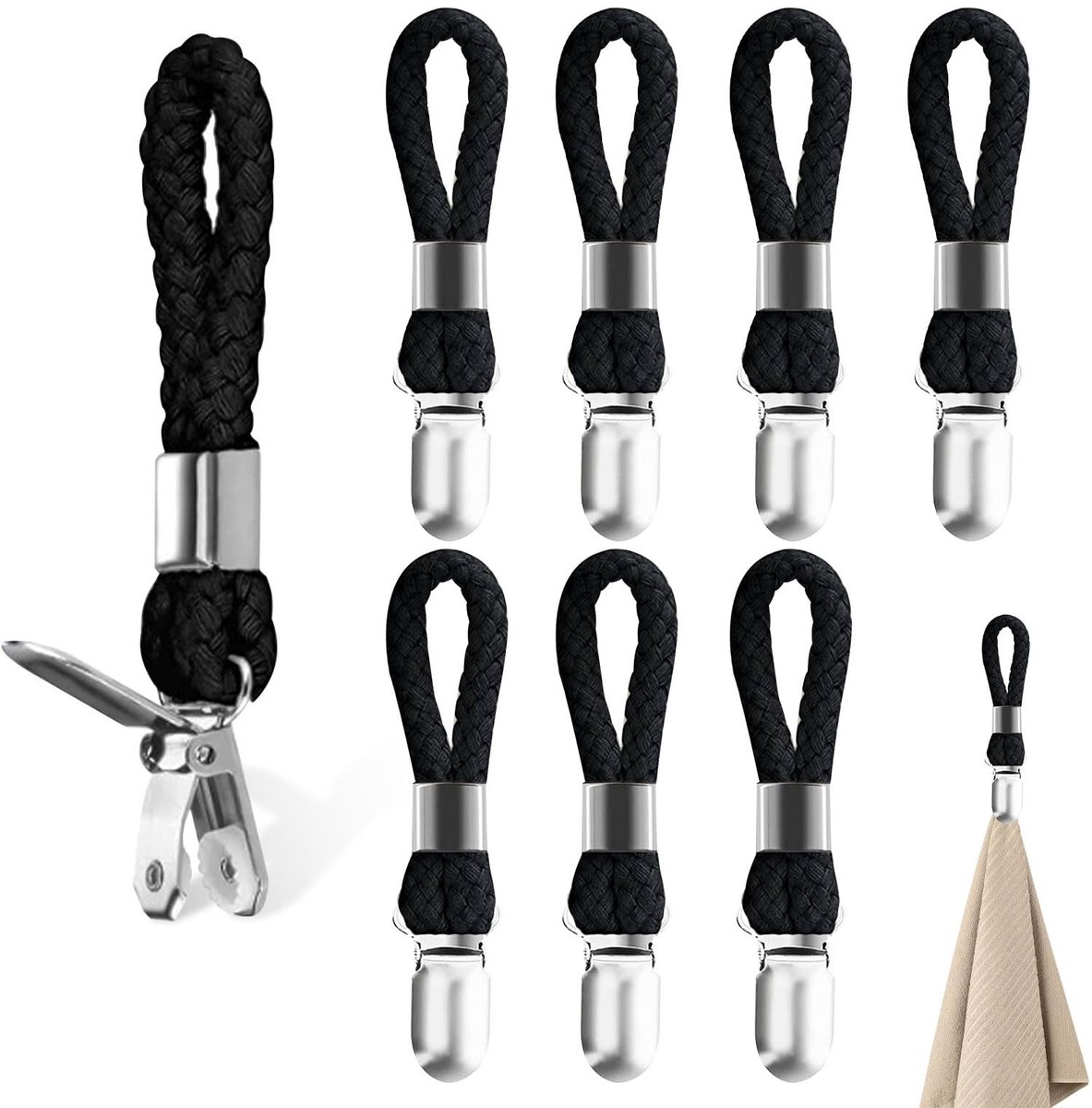 Solidchoice - 8 Stuks Handdoekhangers voor Badkamers en Keukens