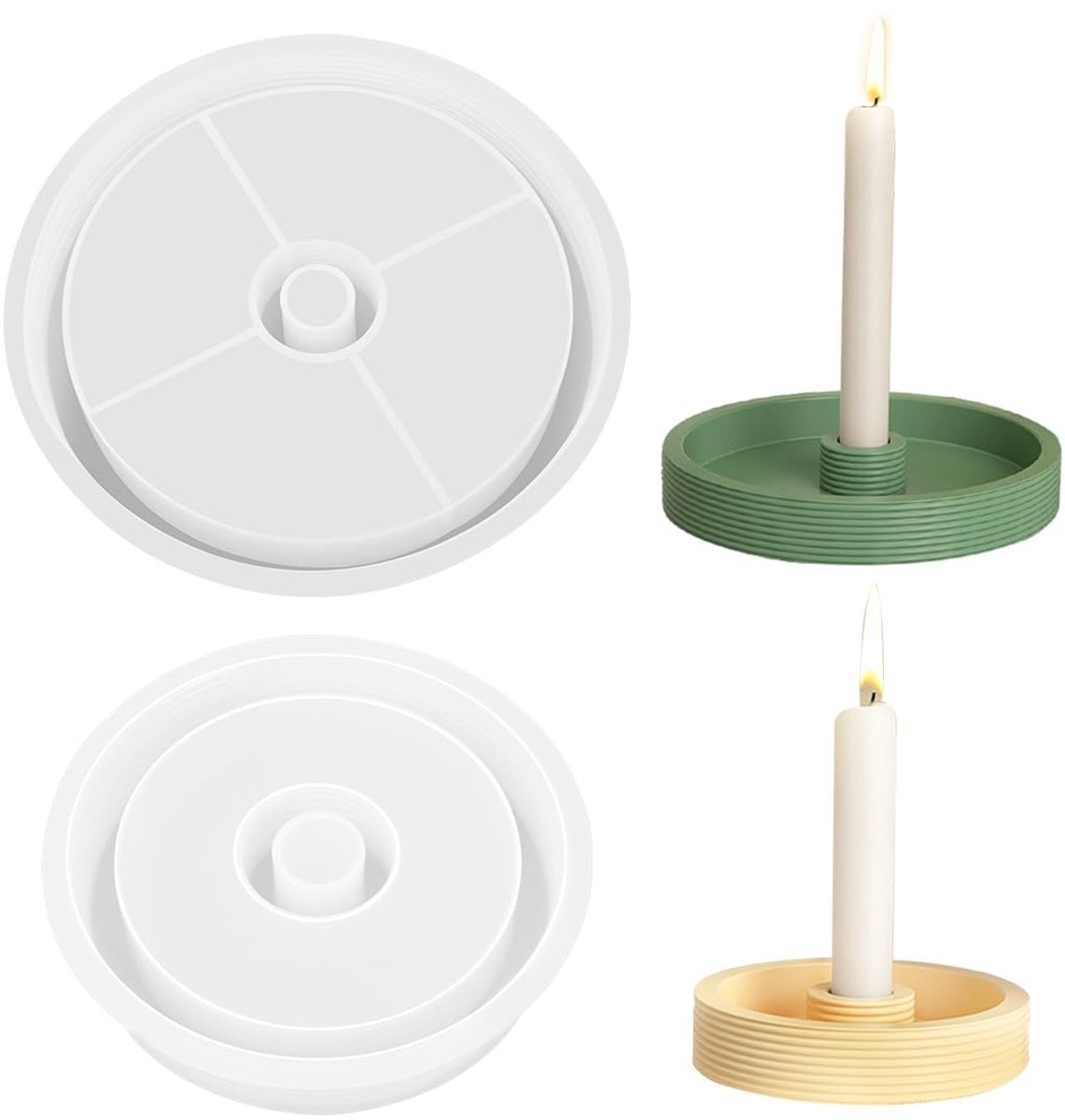 Solidchoice - Set van 2 Silicone Gietmallen voor Kaarsenhouder
