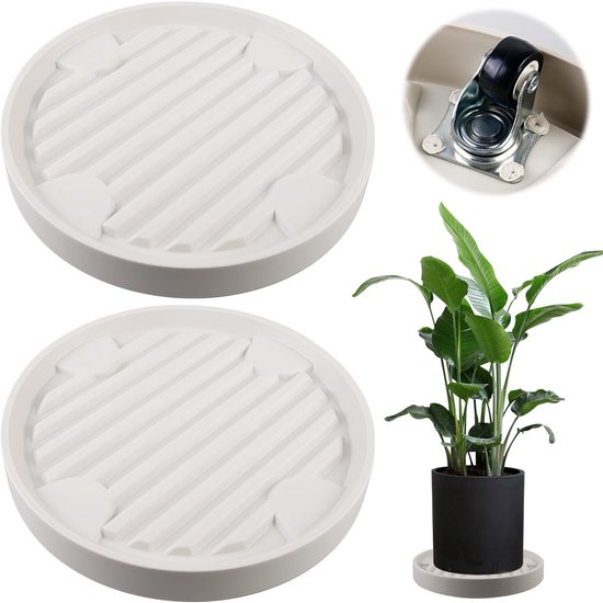 Solidchoice - Set van 2 Ronde Plantrollers met 360° Draaiwielen