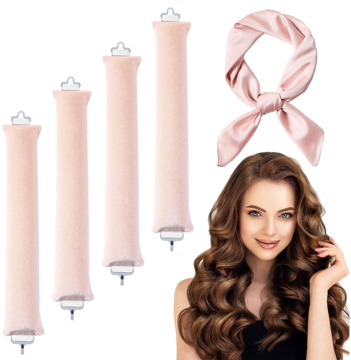 Solidchoice - 4 Stuks Heatless Curlers voor Gezonde Krullen zonder Hitte