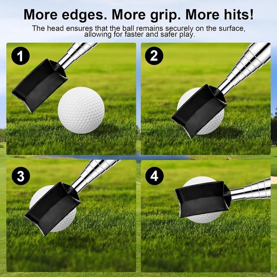 Golfbalverzamelaar - roestvrij staal - 42-290 cm - telescopische golfbal met 6-hoekig grijpsysteem - uittrekbare golfbalhengel - golfbal retriever - golfaccessoires — afbeelding 2
