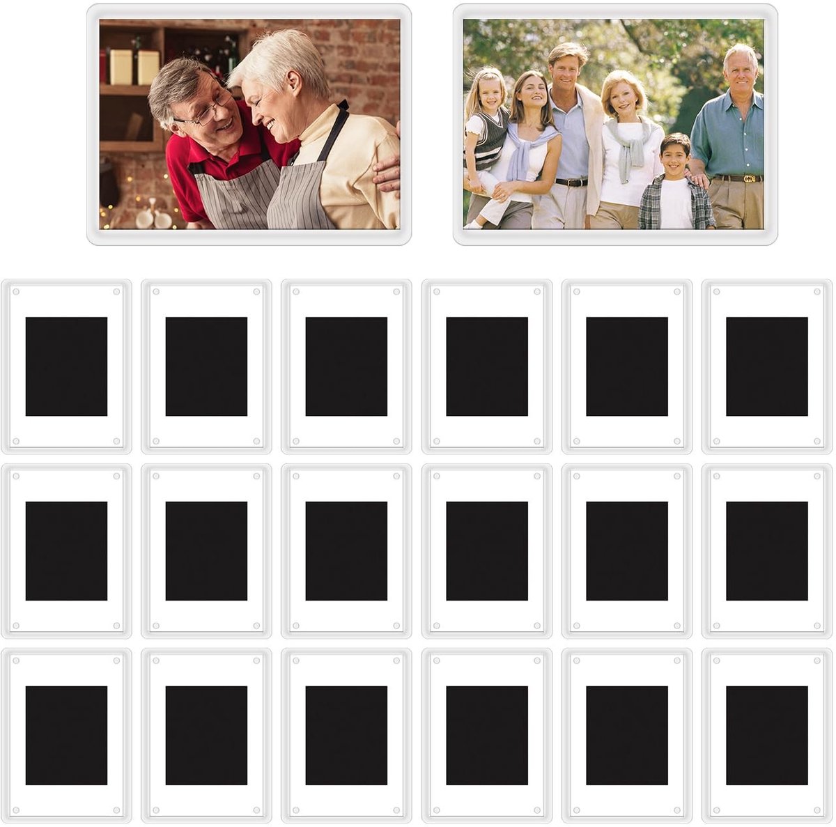 20 Stuks Acryl Inzet Magneten voor Foto's, Mini Magnetisch Fotolijstje, Dubbelzijdige Koelkastmagneten voor Familie en Vrienden, Perfect voor Herinneringen en Decoratie