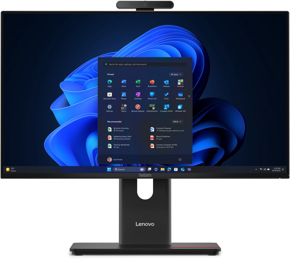 Lenovo ThinkCentre M70a Gen 6 Intel Core Ultra 7 265T 60,5 cm (23.8") 1920 x 1080 Pixels Alles-in-één-pc 16 GB DDR5-SDRAM 512 GB SSD Windows 11 Pro Wi-Fi 6E (802.11ax) Zwart