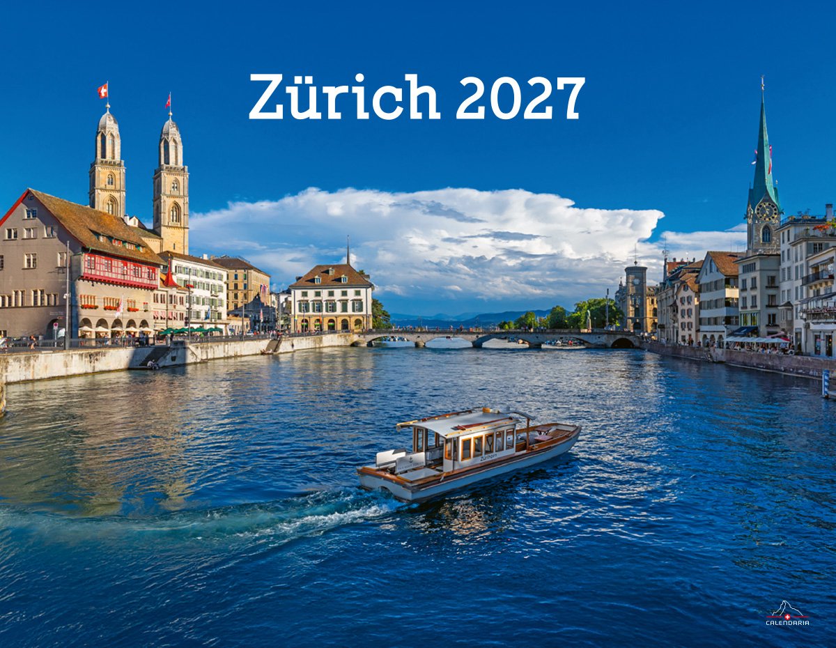 Calendaria - Wandkalender - Zürich 2027- Zwitserland - Kalender - Formaat: 40 x 31 cm