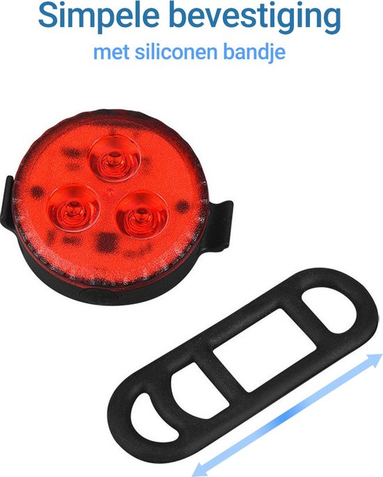 O.Leo - Fietsverlichting USB oplaadbaar - 2-pack - Spatwaterdicht - 4 lichtstanden - Voorlicht fiets & Achterlicht — afbeelding 2