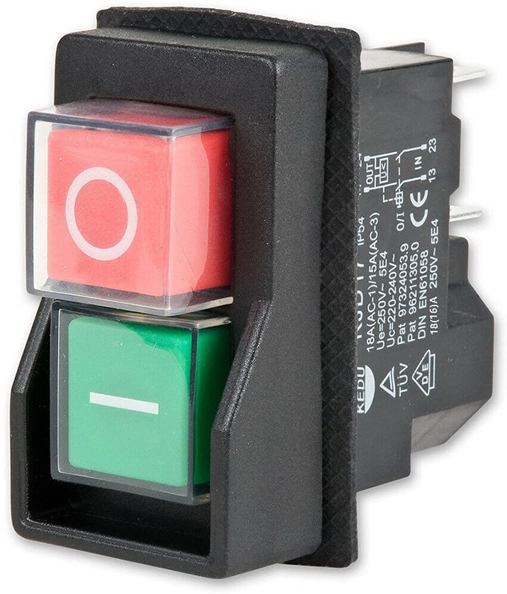Elektromagnetische schakelaar, AC 250 V 16 A waterdichte drukknop, magnetische beveiliging, veiligheidsschakelaar, drukknopschakelaar, magnetische starter power tool (5 pins)