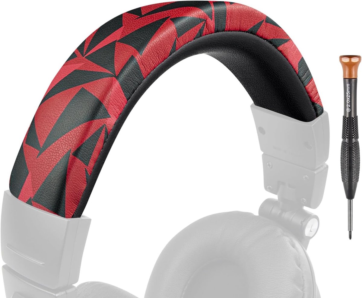 Eiwit lederen hoofdband cover voor Audio Technica ATH M50, M50X, M50XWH, M50XBT, M50XBT2, M50S/LE hoofdtelefoons, vervanging headband pad reparatie deel