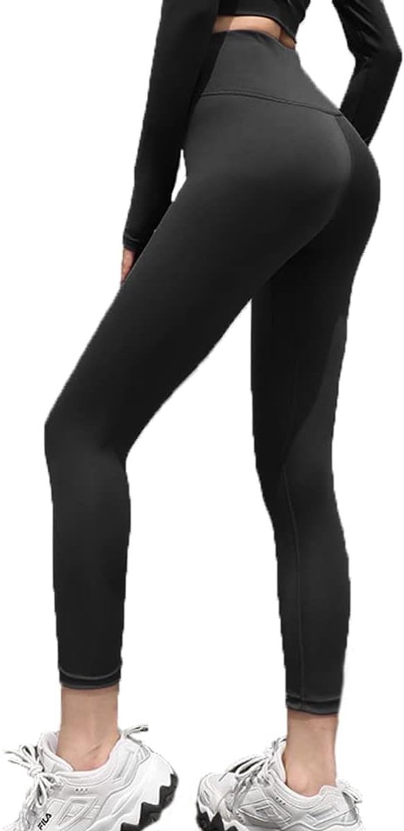 Leggings voor Vrouwen Tummy Control Butt Lift Yoga Broek voor Running Yoga Pilates Fietsen Workout, Zwart, L