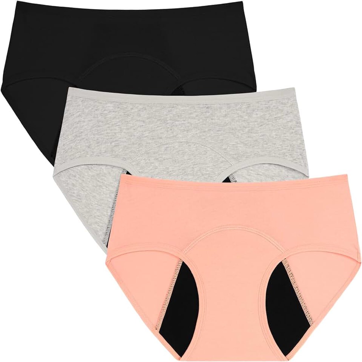 Menstruatie-ondergoed voor meisjes, katoen, lekvrij, menstruatieslip, verpakking van 3 stuks