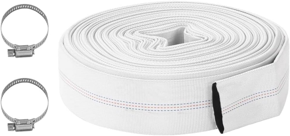 Brandslang PVC - Waterslang Pompslang - Water Transport - Hoge Druk Bestendig - 30 Meter - Wit