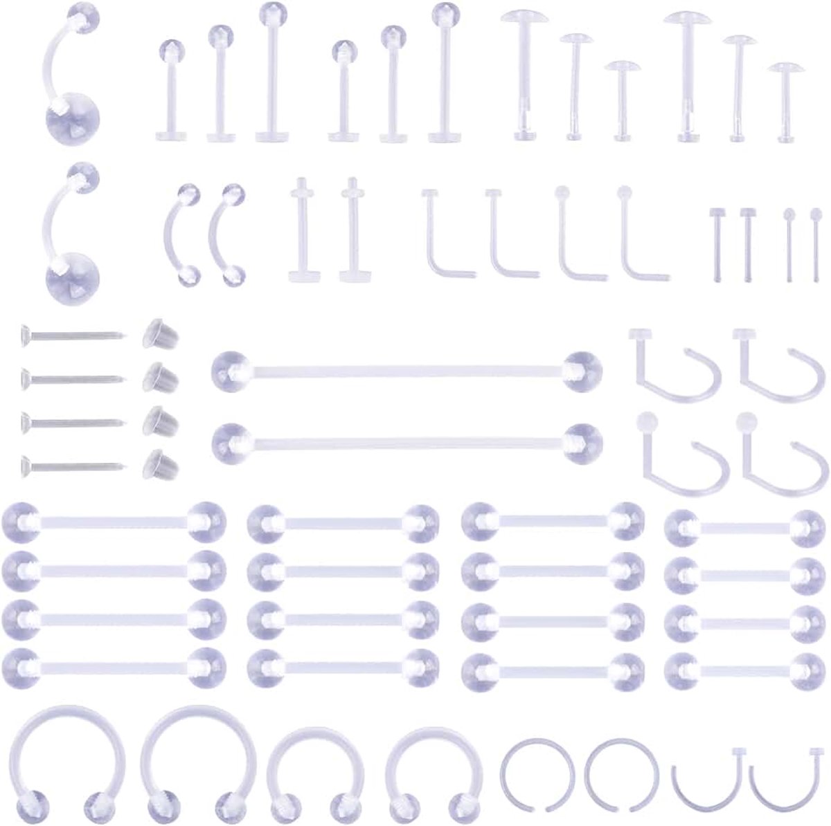 Retainers voor Chirurgie, Plastik Piercing-Sieraden voor Werk Onzichtbaar Nippel Lip Wenkbrauw Buik Kraakbeen Oorbel-Verholder Neus Septum Ringen
