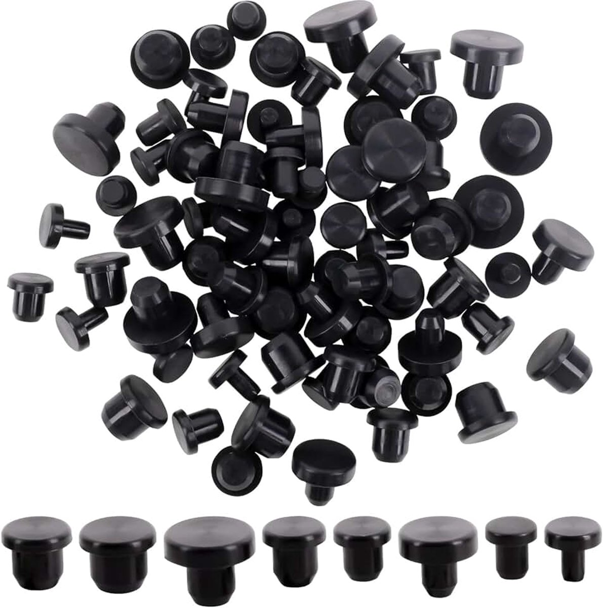 80 Stuks Rubberen Stop, Zwart Siliconen Afsluitstop, Ronde Blindstop, Zachte Flexibele Stop Voor Gaten Met 4-9,5 mm Binnendiameter Flesjes