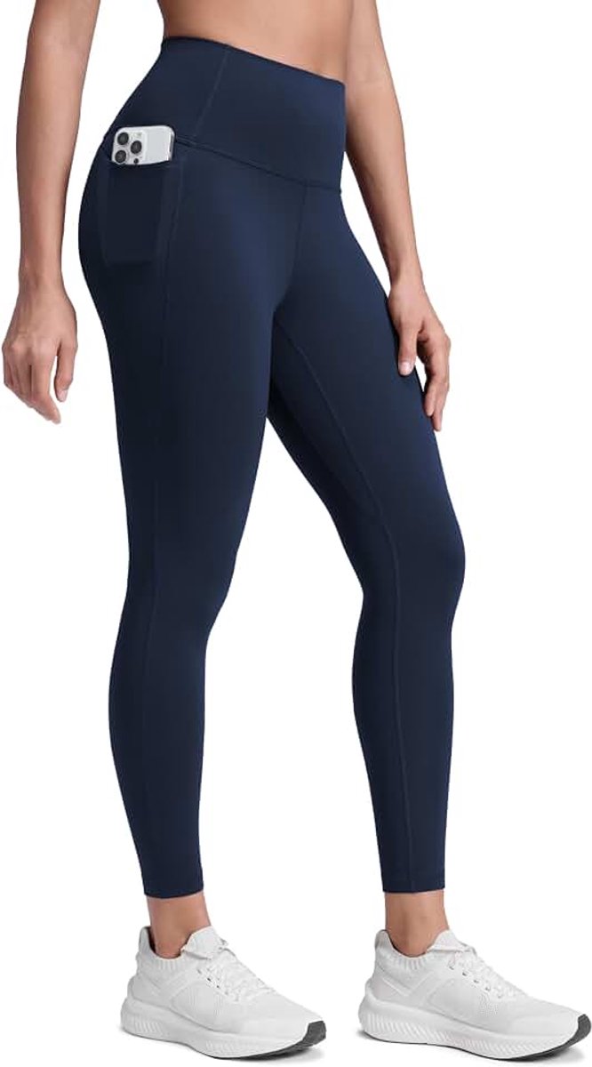 Leggings voor dames, 28 inch - Yogabroek met hoge taille en volledige lengte | Slanke, fatsoenlijke compressie, training, interieur trekkoord, broek voor vrouwen