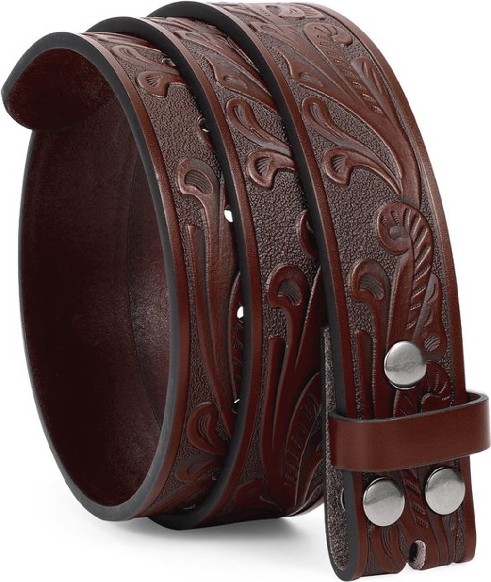 Western leren riem voor mannen en vrouwen - zonder gesp, perfect voor jeans en jurken