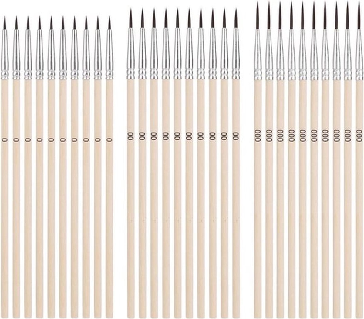 Kleine Detail Penselen Set van 45 Stuks voor Schilderen - Fijne Punt Detaillering Penselen in 3 Maten