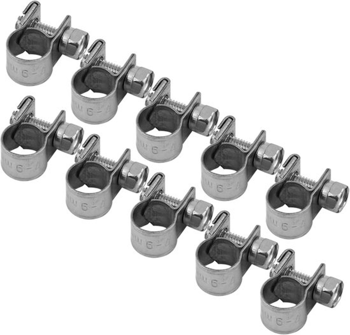 Slangklemmen Assortiment 10 Stuks - RVS Slangklemmen 6-20 mm - Duurzaam en Schokbestendig - Antislip Ontwerp - Eenvoudige Installatie - Betrouwbare Prestaties - Slangklem