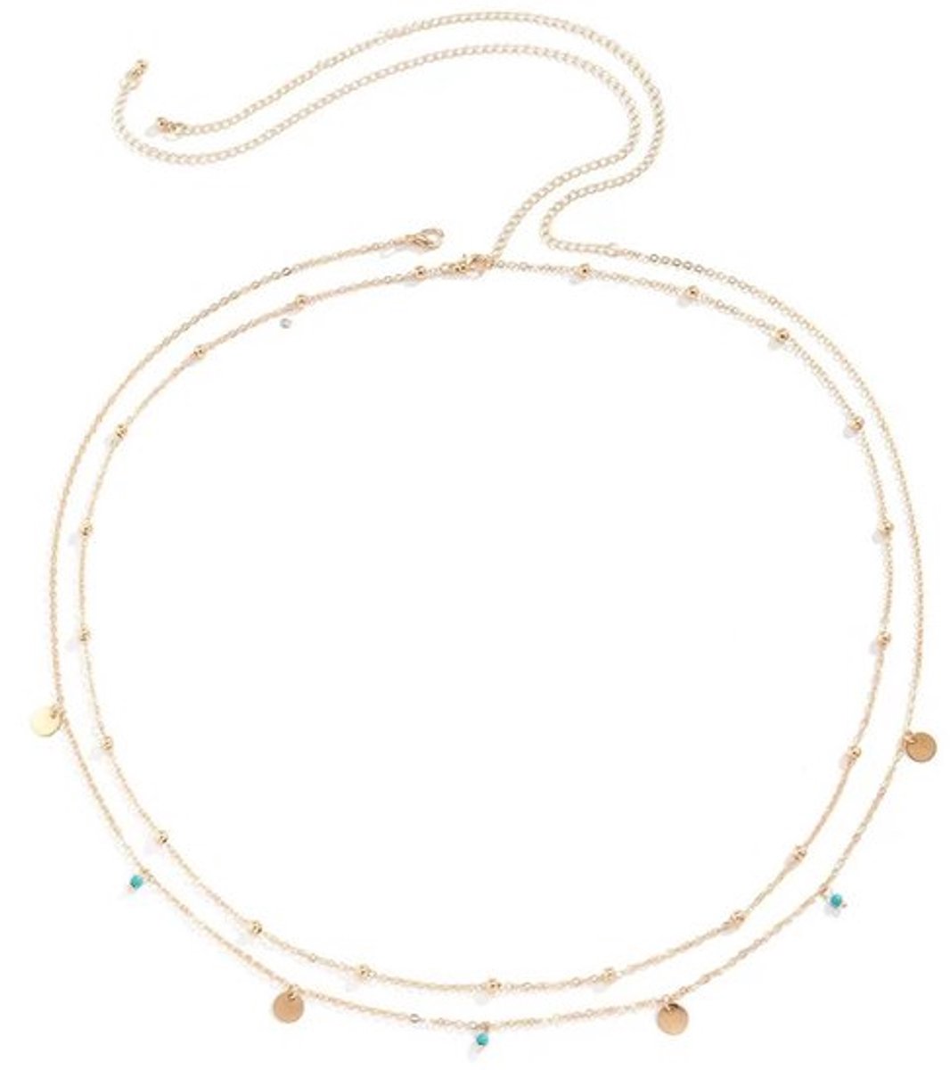Buikketting Gelaagd - Tailleketting - Lichaamsketting - Sieraden - Legering - Verstelbaar 95x0,4cm