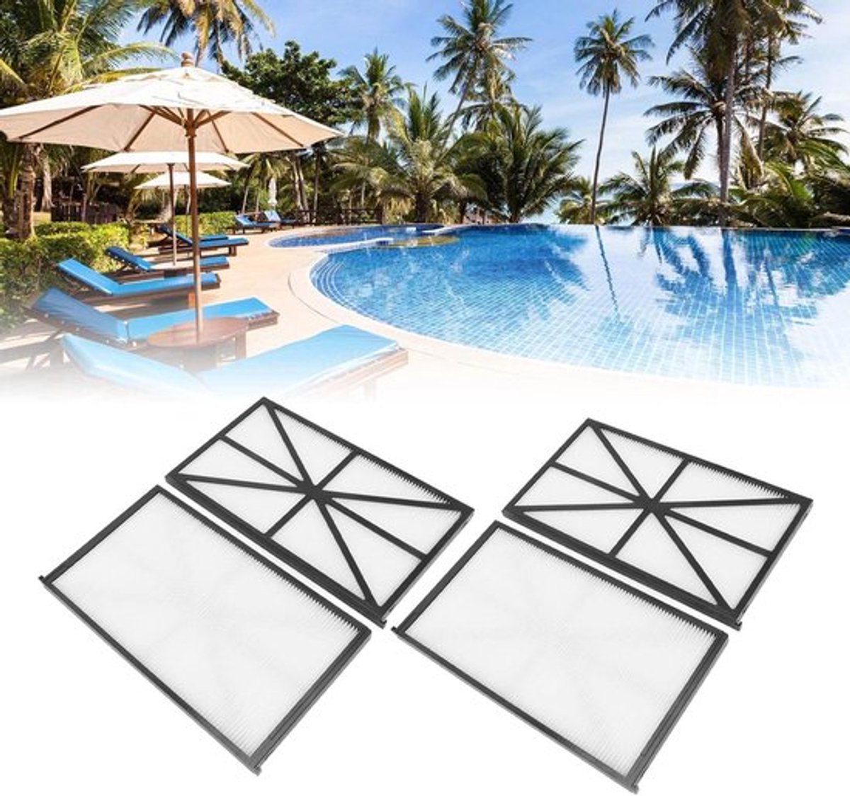 Robotische zwembadreinigerfilters - Set van 4 stuks - Geschikt voor diverse merken - Wasbaar - Zwembadreiniger Accessoires