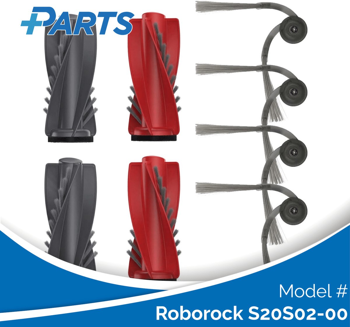 Roborock S20S02-00 Borstels (6 Stuks, Plus.Parts® alternatief voor 8.02.0363)