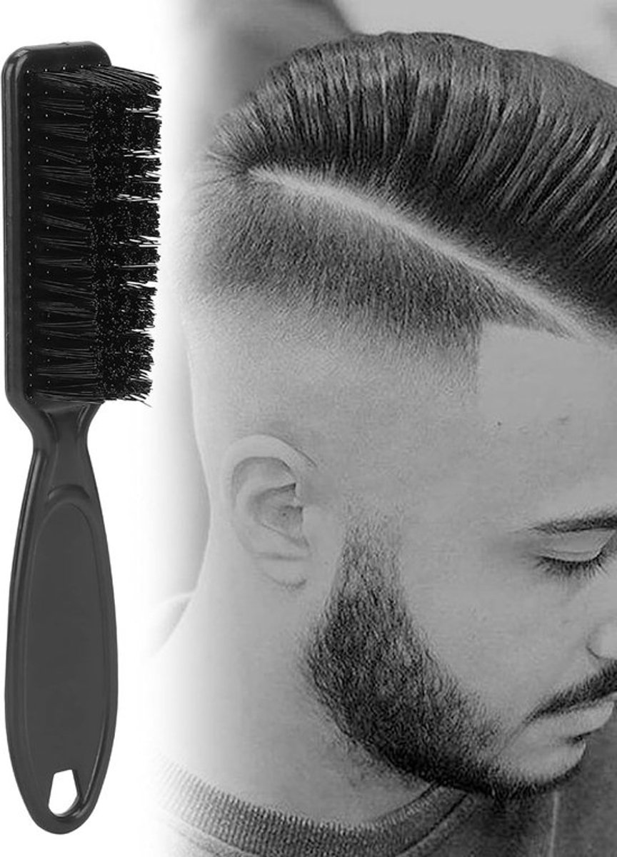 Haarborstel voor Mannen, Baardborstel met Antislip Handvat, Fijne Vezels voor het Verwijderen van Breekhaar en Stijlvol Haar in de Kapperszaak