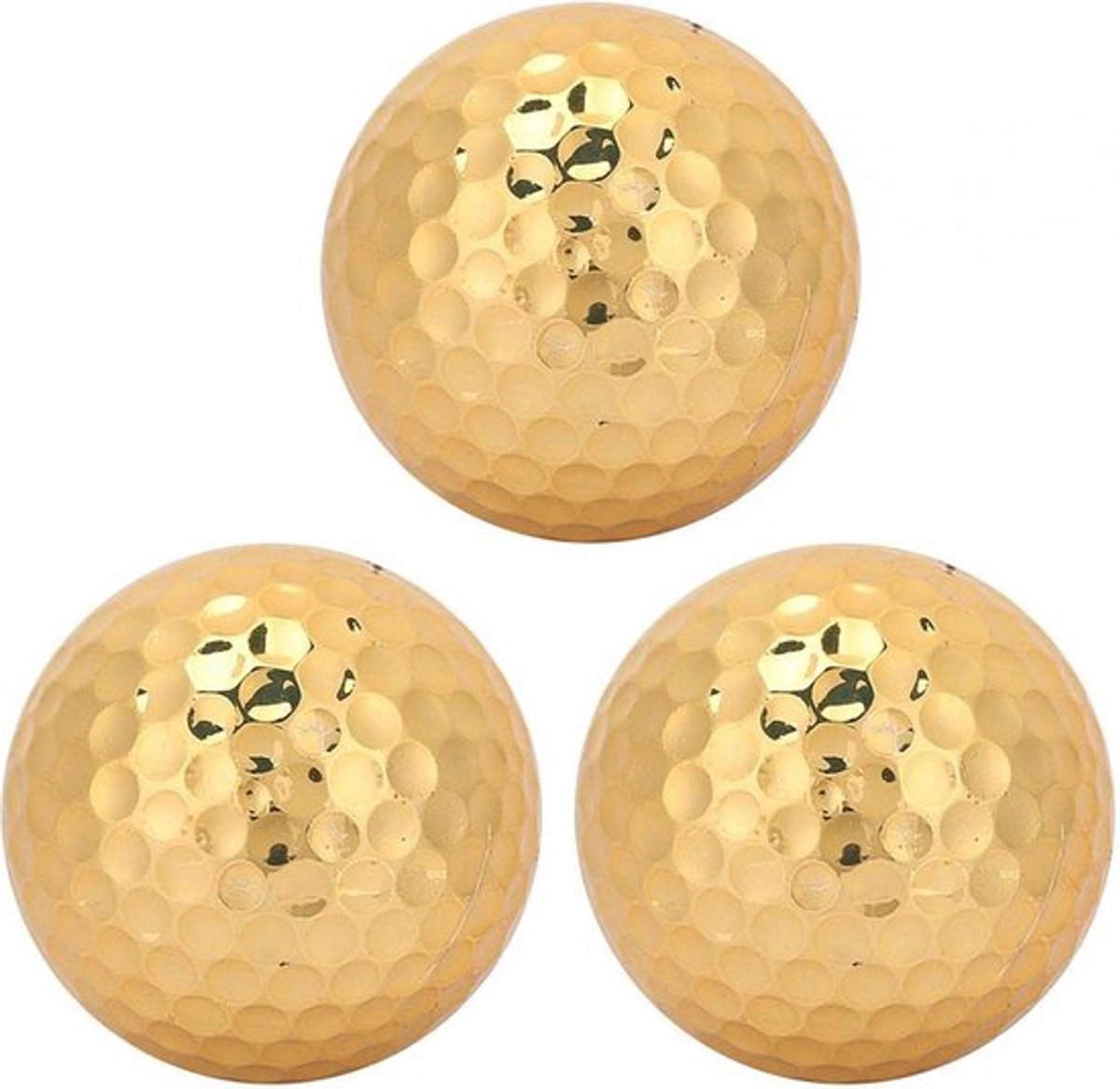 Set van 3 Vergulde Golfballen voor Lange Afstand en Training
