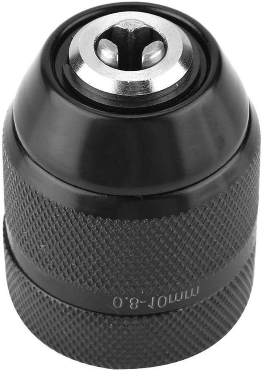Boorhouder - Metaal - Snelspan - Zilver - Boormachine - Geschikt voor Elektrische Boor - Zilver - Schroefdraad 0,8 mm-10 mm 3/8-24UNF - Grote Spankracht - Handmatige Machine met 1050 W