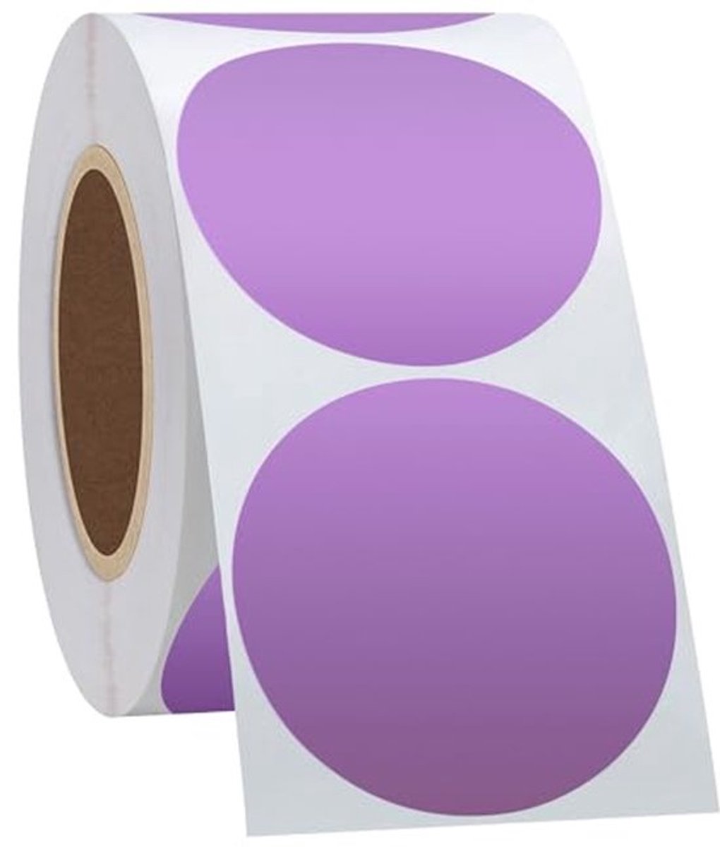Thermische etiketten 51mm - Zelfklevende ronde printerlabels in meerdere kleuren (750 etiketten)