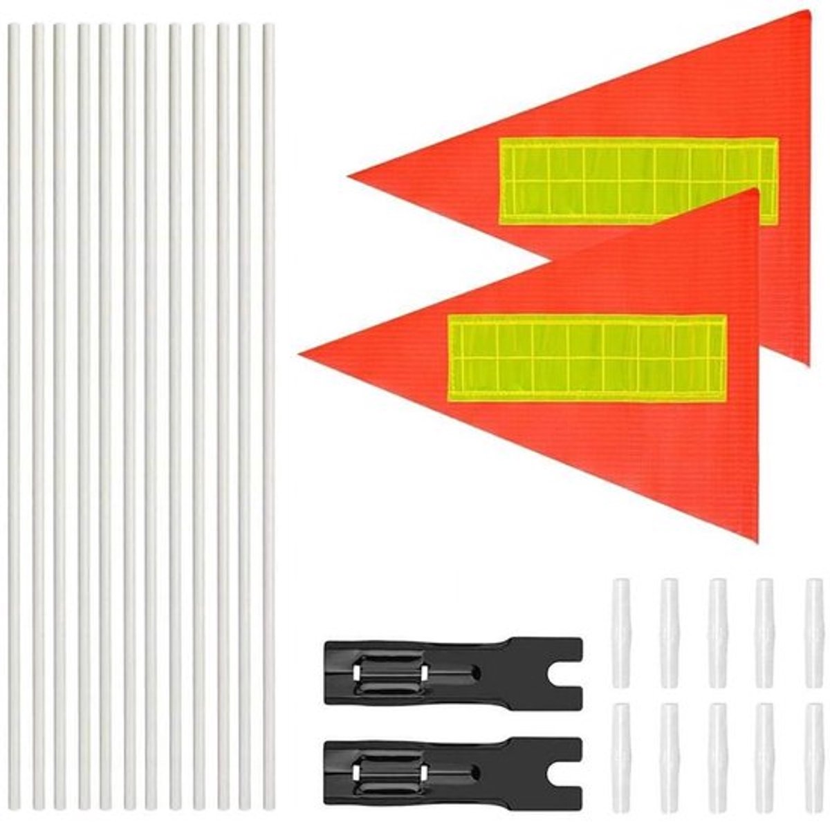 Veiligheidsvlag set voor kinderfietsen - 2 stuks - Verstelbare vlagwimpels - Kinderveiligheid - Fietsaanhanger - 370 cm