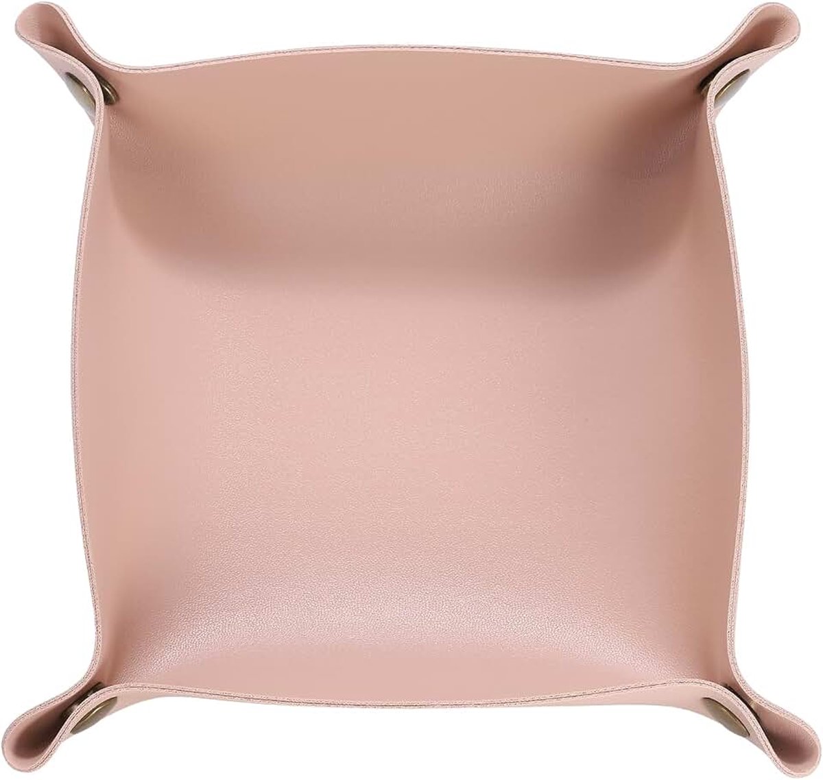 PU lederen opbergvak unisex opvouwbaar klein opbergvak draagbare entreetafel opbergvak nachtkastje bed zijtafel voor sleutels portemonnee horloge sieraden kubus, roze