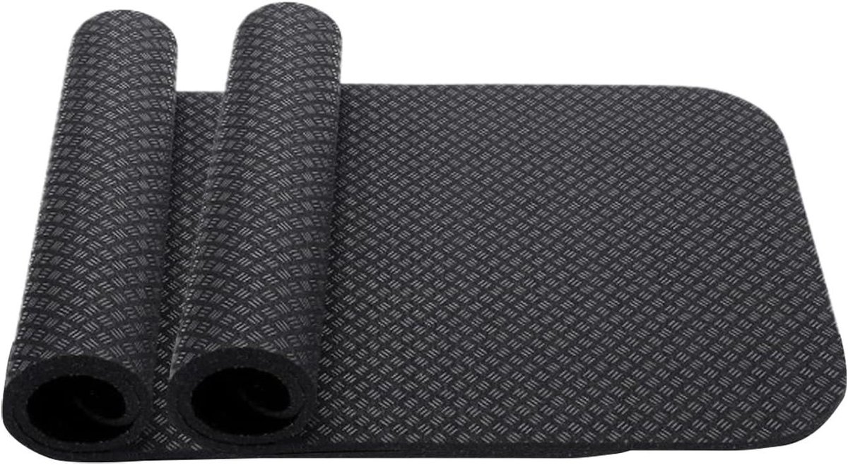 Hometrainer Mat - Fitnessmat Anti-slip - Bescherming Vloer - Dubbelzijdig Antislip - 63.5 x 30 cm - Zwart