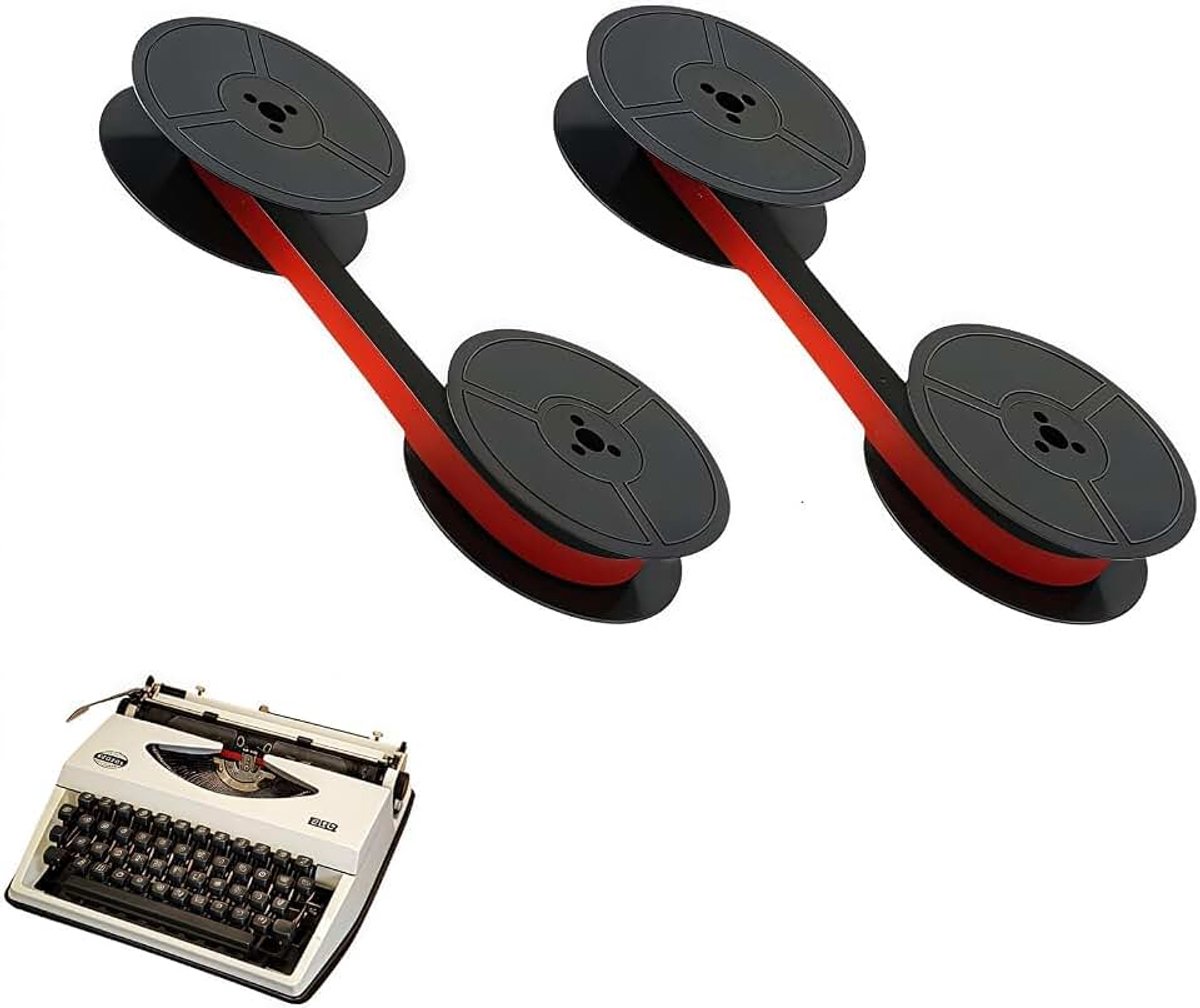 Ribbon voor DIN 2103-53 mm diameter, compatibel met klassieke en moderne Olivetti-modellen, elk 7 m, kleuren zwart en rood, eenvoudige installatie en professionele resultaten (2)